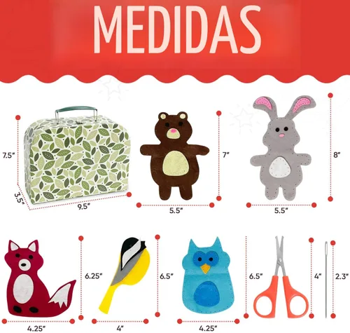 Miniatura 6 de Kit educativo de costura con animales del bosque para niños de 7 a 12 años, por Craftster's Sewing