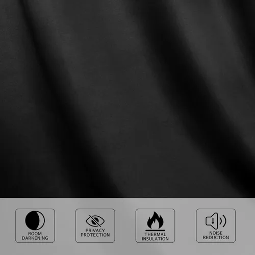 Miniatura 5 de MYSKY HOME - Cortinas opacas extra largas de 95 pulgadas en negro para dormitorio, con aislamiento térmico, oscurecimiento de la habitación y ojales