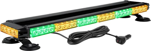 Miniatura 8 de WOWTOU Barra de luz estroboscópica de emergencia roja y azul con 56 luces LED intermitentes para vehículos de policía, luces magnéticas fuertes