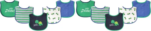 Miniatura 9 de Luvable Friends Baby Cotton Terry Drooler Bibs with PEVA Back, Transportation, One