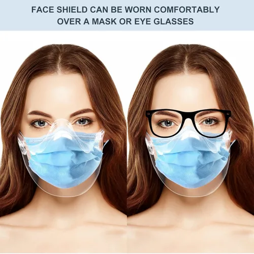 Miniatura 7 de 2 protectores faciales transparentes, máscara facial ligera antivaho transparente, resistente y transpirable, máscara facial protectora reutilizable