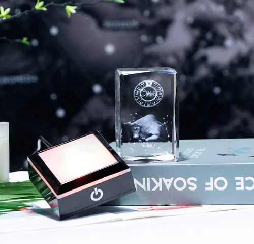 Miniatura 3 de Regalos de astrología del zodiaco de Tauro con cristales 3D para mujeres y hombres, figura de cristal de Tauro, decoración de constelación, cosas