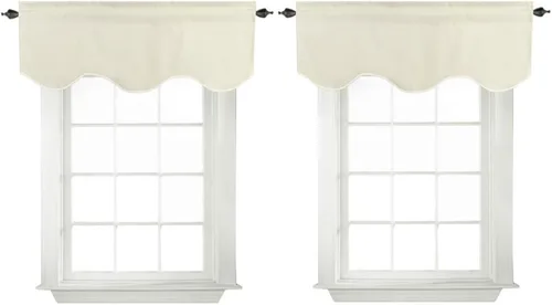 Miniatura 31 de Turquoize - Cenefa opaca para ventanas de cocina/baño/sala de estar/dormitorio con aislamiento térmico, cenefa festoneada con bolsillo para Aqua