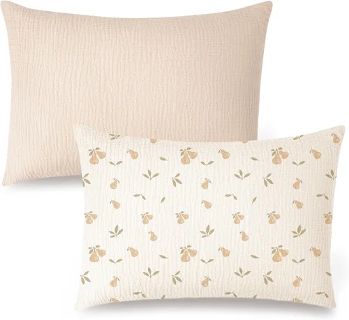 Miniatura 17 de Konssy Funda de almohada de muselina para almohada de 13 x 18 pulgadas, paquete de 2 fundas de almohada de algodón suave y transpirable para niños