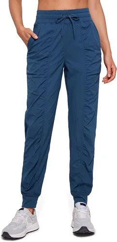 CRZ YOGA Pantalones deportivos ligeros de entrenamiento para mujer, pantalones casuales de cintura alta para correr al aire libre con bolsillos