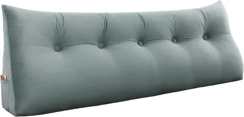 Miniatura 8 de Cojín decorativo Vercart grande, cuña para cama, grande, para uso de día, soporte para espalda, con cubierta extraíble, de terciopelo, completo