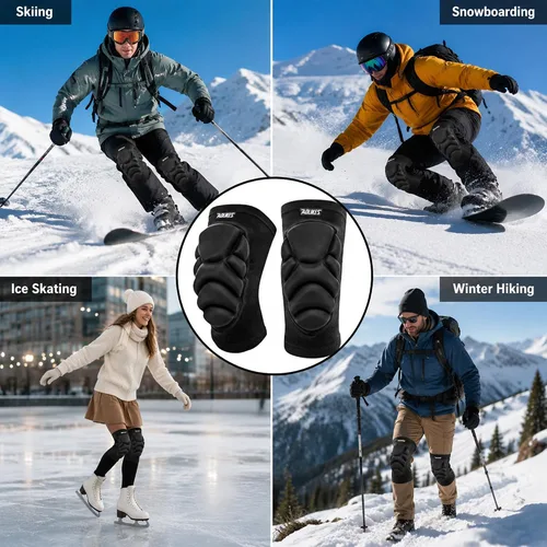 Miniatura 8 de 1 par de rodilleras de voleibol para mujeres, rodilleras de snowboard para hombres, rodilleras de esponja gruesa antideslizante para fútbol