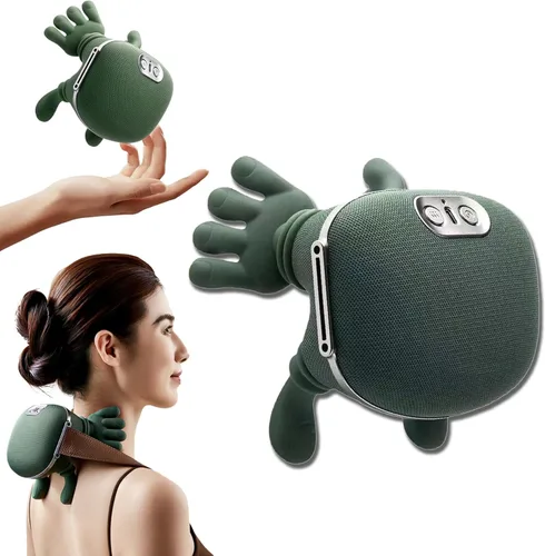 Almohada masajeadora de cuello, masajeador de cuello, con ajuste de 3 velocidades, almohada de masaje eléctrica, para mujeres y hombres (1 juego)