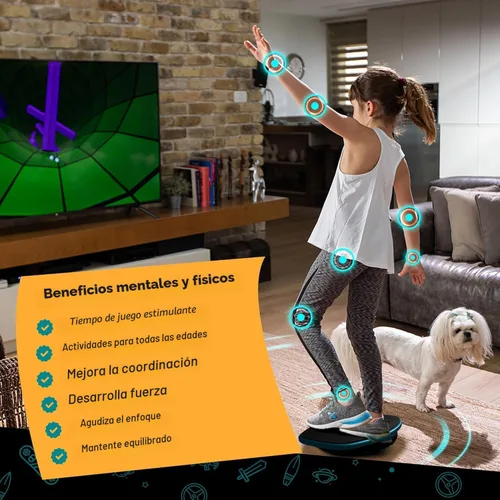 Miniatura 3 de GoBalance Board - Tabla de equilibrio habilitada para la aplicación. Sensor Bluetooth inteligente, 12 juegos interactivos gratis: entrenamiento