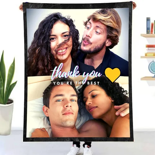 Miniatura 17 de Manta personalizada con foto y texto personalizado, manta para papá con imágenes de regalo para bebés, amigos, amantes y mascotas, manta 1-2 Foto