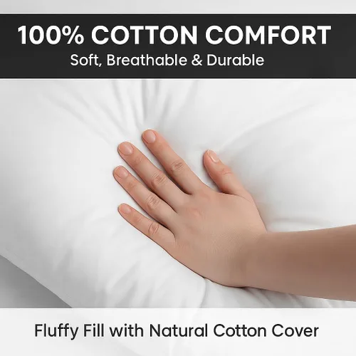 Miniatura 2 de Foamily Juego de 4 rellenos de almohada 100% algodón, 12 x 12 pulgadas, rellenos de almohada para almohadas decorativas para sofá y cama, relleno