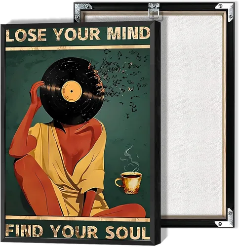 Póster vintage con texto en inglés «Lose Your Mind Find Your Soul» («Lose Your Mind Find Your Soul») con cita inspiradora, arte de pared, arte