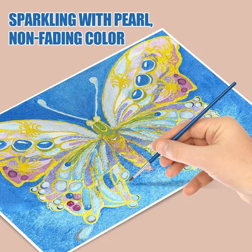 Miniatura 4 de CraftyManor Mini Juego de Pintura de Acuarela Cambiante de Silvicultura, 40 Pinturas de Acuarela Cambiantes de Color, Pinturas de Acuarela Metálicas
