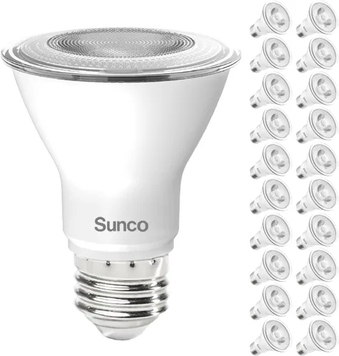 Miniatura 10 de Sunco Paquete de 10 Bombillas LED PAR20, Bombillas de Luz de Riel Iluminación de Inundación Interior Exterior, Alto Brillo, 800 LM, 8W