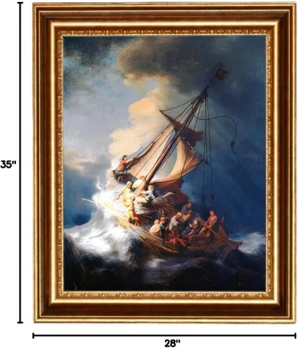 Miniatura 5 de ELITEART-Cristo en una tormenta en el mar de Galilea por el pintor holandés de la Edad de Oro Rembrandt van Rijn Reproducción de pintura al óleo