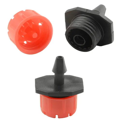 Miniatura 7 de Gotero de flujo ajustable de caída de botón de 8 agujeros, con 40 conectores en T, rociadores de rociadores, boquilla emisora integral, sistema