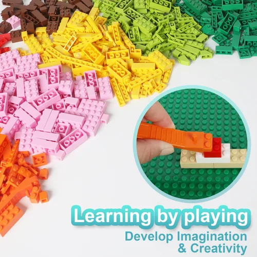 Miniatura 3 de Ladrillos de construcción compatibles con Lego Classic, 500 piezas de bloques de construcción básicos a granel en color aleatorio