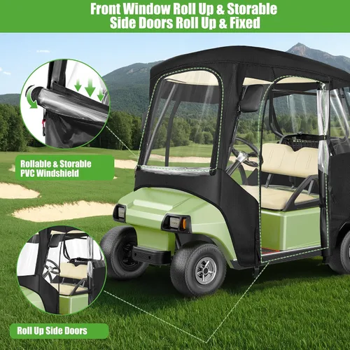 Miniatura 7 de 10L0L Carcasa para carrito de golf para 2 plazas Club Car DS Precedent Adward y Tempo, 600D impermeable y resistente al viento, cubierta