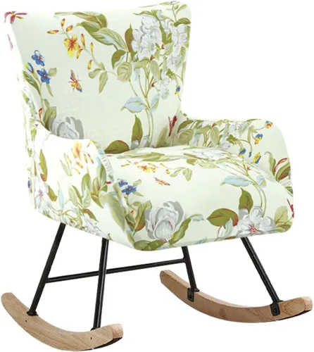 Miniatura 11 de Funda elástica para silla mecedora de guardería, funda estampada para sillón con acento mecedor, para sala de estar, dormitorio, oficinas, 01