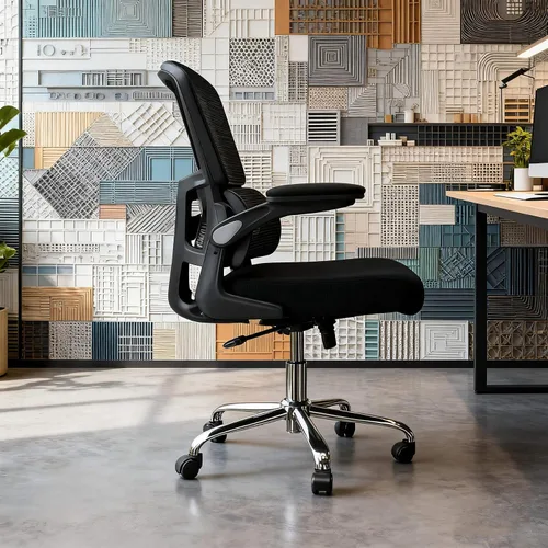 Miniatura 2 de Logicfox Silla de oficina ergonómica con soporte lumbar 2D adaptable y brazos abatibles, silla de escritorio de malla transpirable para aliviar