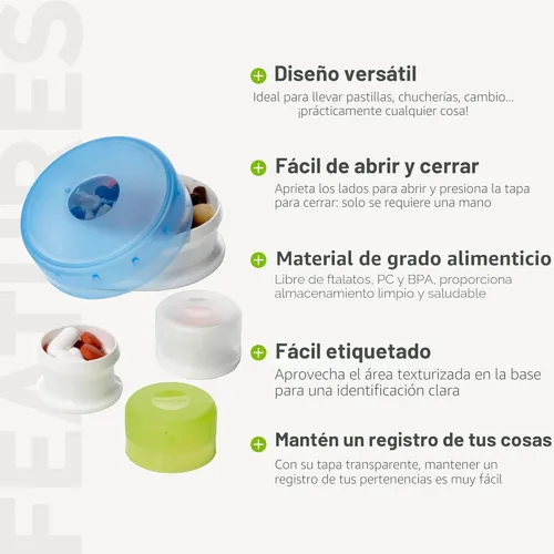 Miniatura 4 de Humangear GoTubb – Recipientes de almacenamiento para aperitivos, artículos pequeños esenciales y equipo de viaje, hechos de materiales seguros