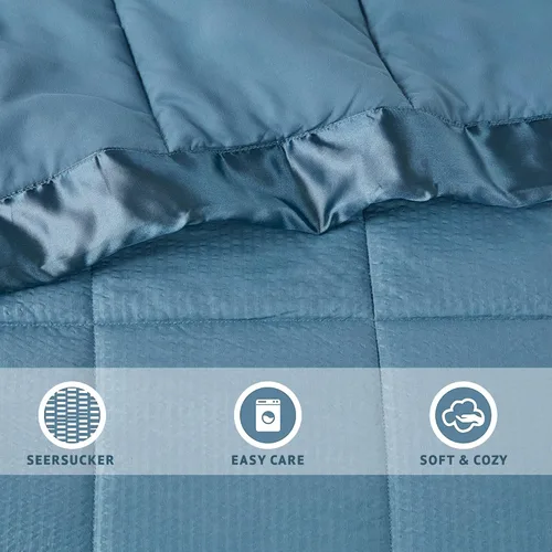 Miniatura 4 de Madison Park Cambria - Manta alternativa de plumón, tratamiento prémium 3M Scotchgard que absorbe la humedad, funda de cama ligera y suave