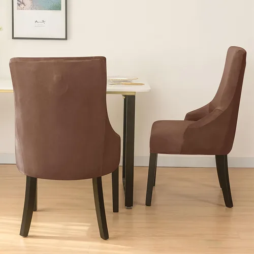 Miniatura 5 de N/A Funda elástica de terciopelo para silla con respaldo de ala, sin brazos, reutilizable, funda para silla lateral con respaldo de ala, fundas
