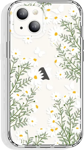 Miniatura 18 de GYZYA Funda transparente para iPhone 14 y iPhone 13 de 6.1 pulgadas con diseño de patrón, funda protectora delgada de TPU + parachoques a prueba