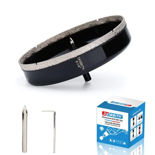 Miniatura 21 de DKIBBITH Juego de brocas de diamante de 5/8" con broca piloto - Paquete de 2 brocas de diamante de 5/8" con punta de diamante para agujeros