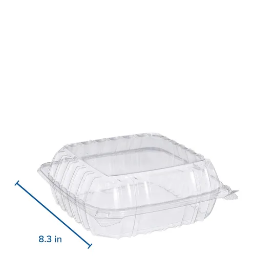 Miniatura 2 de Dart C90PST1 ClearSeal Contenedores de plástico con bisagras, transparentes, 8.2 x 8.3 x 3 pulgadas, caja de 250