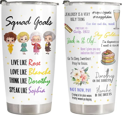 Miniatura 14 de 34HD Vaso dorado de 20 onzas – Thank You for Being a Friend – Taza de acero inoxidable aislada al vacío de doble pared – Mantiene las bebidas