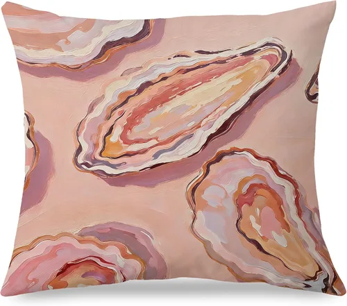 Miniatura 15 de Fundas de almohada costeras de langosta, fundas de almohada náuticas de langosta roja de Nueva Inglaterra con rayas azules y blancas para casa