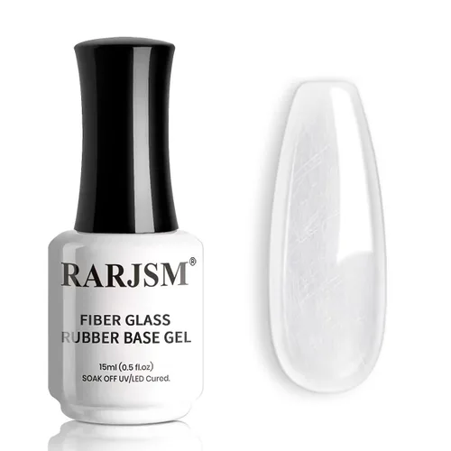 Miniatura 11 de RARJSM Esmalte de uñas de gel con base de goma de fibra de vidrio rosa y flor de cerezo desnudo, para reparar uñas rotas, fortalecedor, capa base