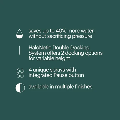 Miniatura 3 de Brondell Nebia Yuba HaloNetic - Cabezal de ducha magnético de mano con doble muelle, manguera de acero inoxidable de 60 pulgadas, 5 ajustes, negro