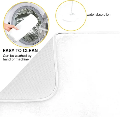 Miniatura 9 de Tapete rojo para secar platos pequeños, accesorios de cocina, tapete escurridor de platos de microfibra, resistente al calor, 16 x 18 pulgadas