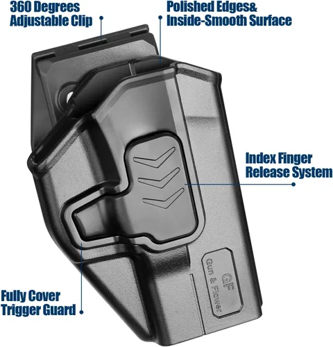 Miniatura 7 de GUN & FLOWER OWB Holster w/Belt Clip & Molle Adapter, Fits Glock 17/19 19X, Taurus G2C/G3C, 1911 Colt-Kimber-RIA-Springfield-S&W & More, 360°