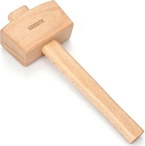 GREBSTK Polished Solid Beech Wood Mallet for Home Bartending & Workshop | Polished oiled finish, stain & moisture resistant, wipes clean with ease,