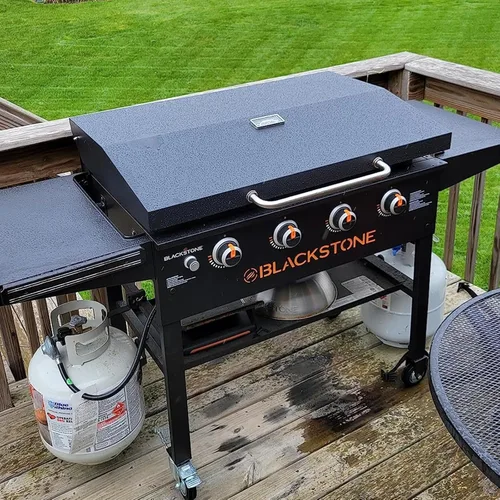 Miniatura 7 de 2026 Tapa mejorada para parrilla Blackstone de 28 pulgadas, cubierta dura con bisagras BBQ Future con termómetro y bisagra reforzada compatible