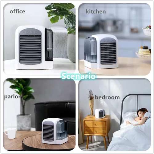 Miniatura 5 de Mini enfriador de aire personal, enfriadores compactos USB, enfriador de ventilador portátil con tanque de agua, para el hogar, oficina, dormitorio