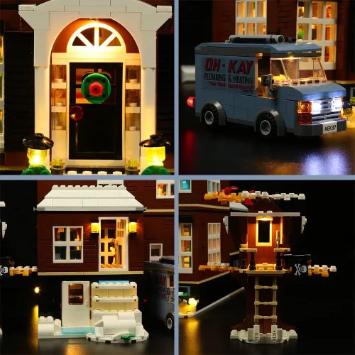 Miniatura 6 de BrickBling Iluminación LED compatible con Lego Home Alone 21330 Kit de construcción, versión de sonido compatible con Lego 21330, reproducción