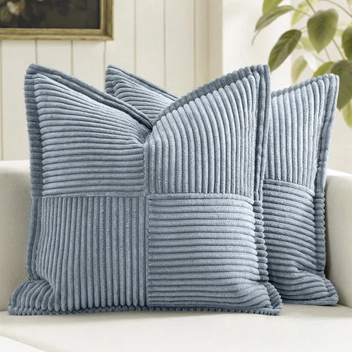 Miniatura 39 de MIULEE - Juego de 2 fundas de almohada decorativas para sofá, cama, sala de estar, 18 x 18 pulgadas, azul bohemio, acentos de estilo bohemio