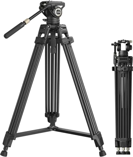 Miniatura 11 de SmallRig AD-80 FreeBlazer - Sistema de trípode de video resistente, 75 pulgadas de alto, cabezal fluido, ajuste de altura de un solo paso, placa QR