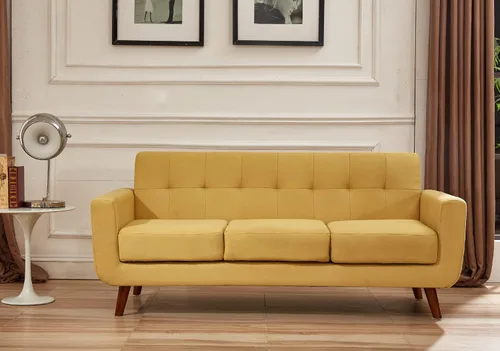 Miniatura 16 de Jenny - Sillón de tela de lino copetudo, cómodo, moderno, tapizado, para sala de lectura, club, bohemio, para sala de estar, dormitorio y espacios