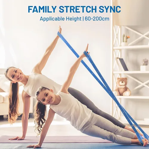Miniatura 5 de Slim Panda Correa elástica, flexibilidad, bandas elásticas de baile, correa elástica de yoga con 9 bucles para terapia física, pilates, yoga