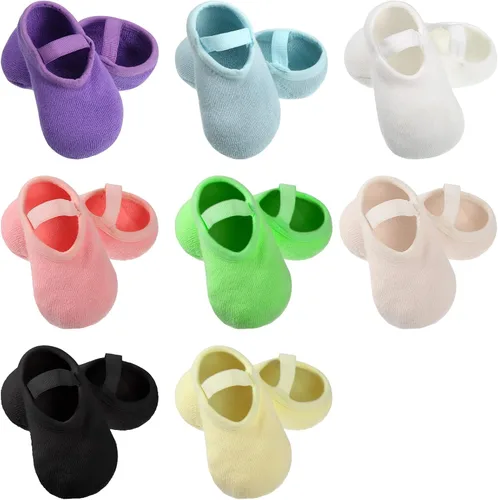 Miniatura 8 de 8 pares de calcetines gruesos antideslizantes para bebé con correa para bebés recién nacidos calcetines antideslizantes adecuados para niños y niñas