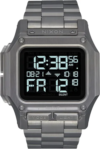 NIXON Regulus SS A1268-328.1ft Reloj deportivo digital resistente al agua para hombre (esfera de reloj de 1.811in, correa de acero inoxidable de