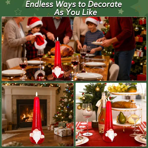 Miniatura 7 de Velas sin llama de Navidad con control remoto, vela de cuenta regresiva de Navidad, velas con cuenta regresiva de Santa Claus a Navidad operadas por