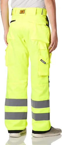 Miniatura 3 de Cat Mens Hi Vis Trademark Work Pants Made from Tough Canvas Fabric with Cargo Space Class 2