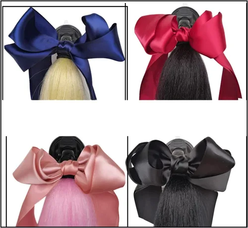 Miniatura 4 de 2 piezas de casco de coleta de motocicleta, cola de caballo, casco de bicicleta, trenzas de pelo utilizadas para cualquier casco/ventosa, diseño
