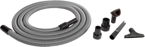 Cen-Tec Systems Premium Attachment 2 adaptadores de tanque y manguera de extensión de vacío de 1.25 pulgadas de diámetro, 16 pies, plata (96018)